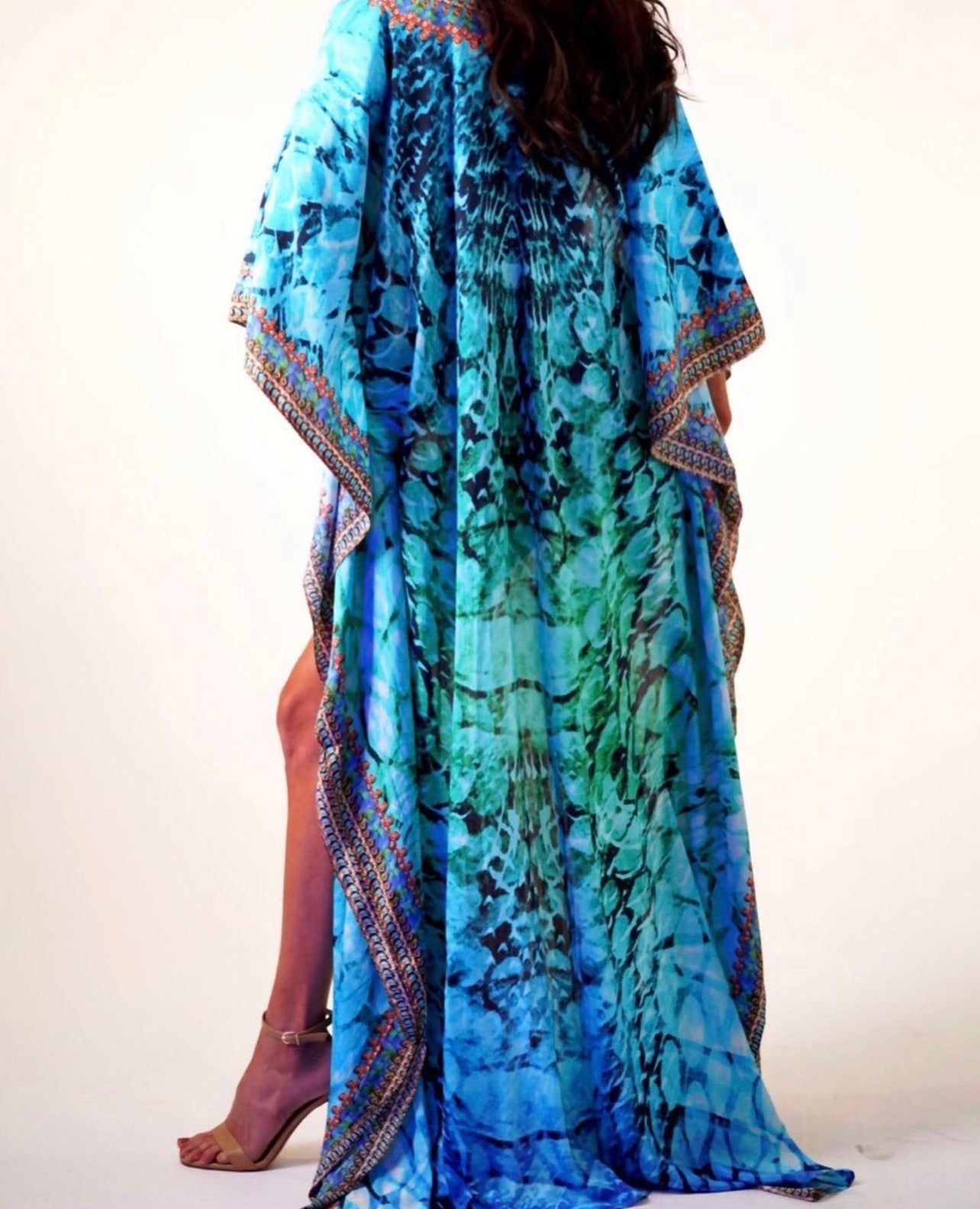 Aqua Daze Kimono Cape