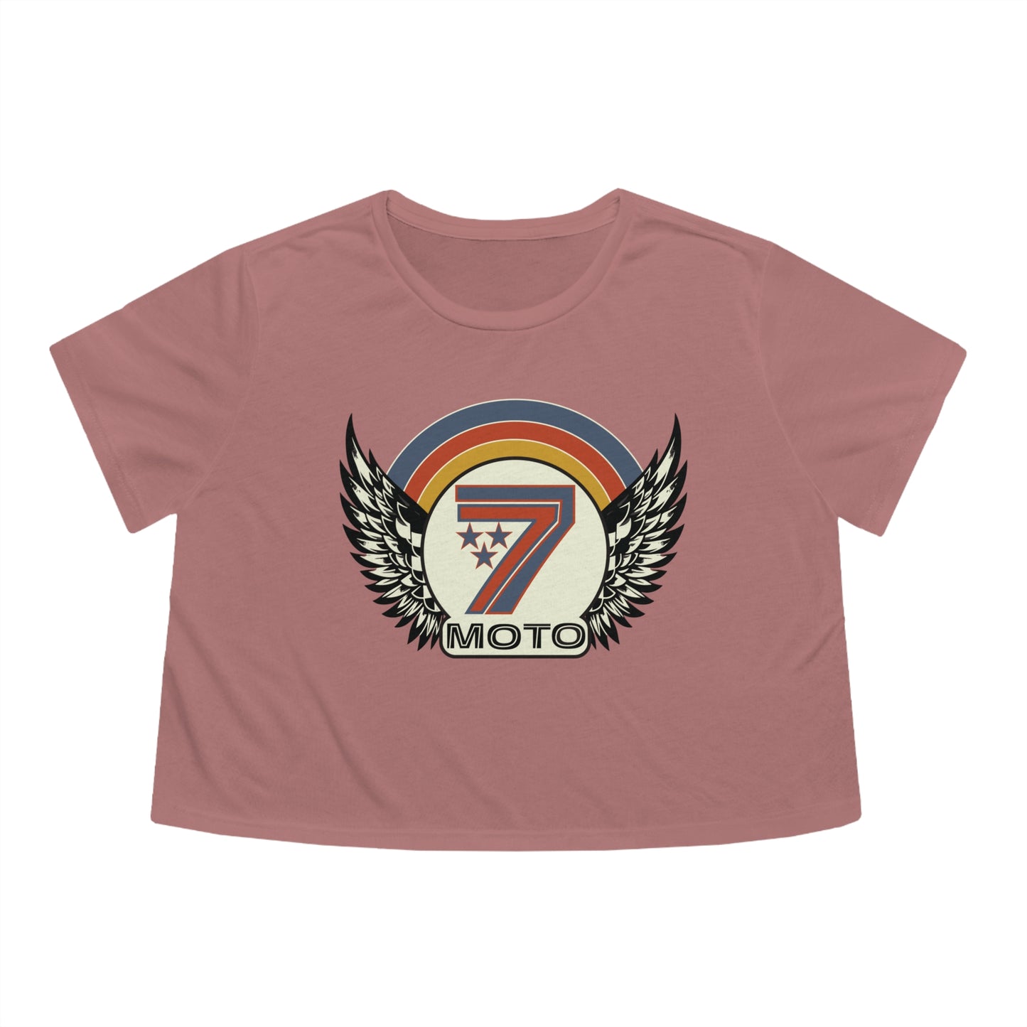 Rainbow 7 Women's Flowy Cropped Tee