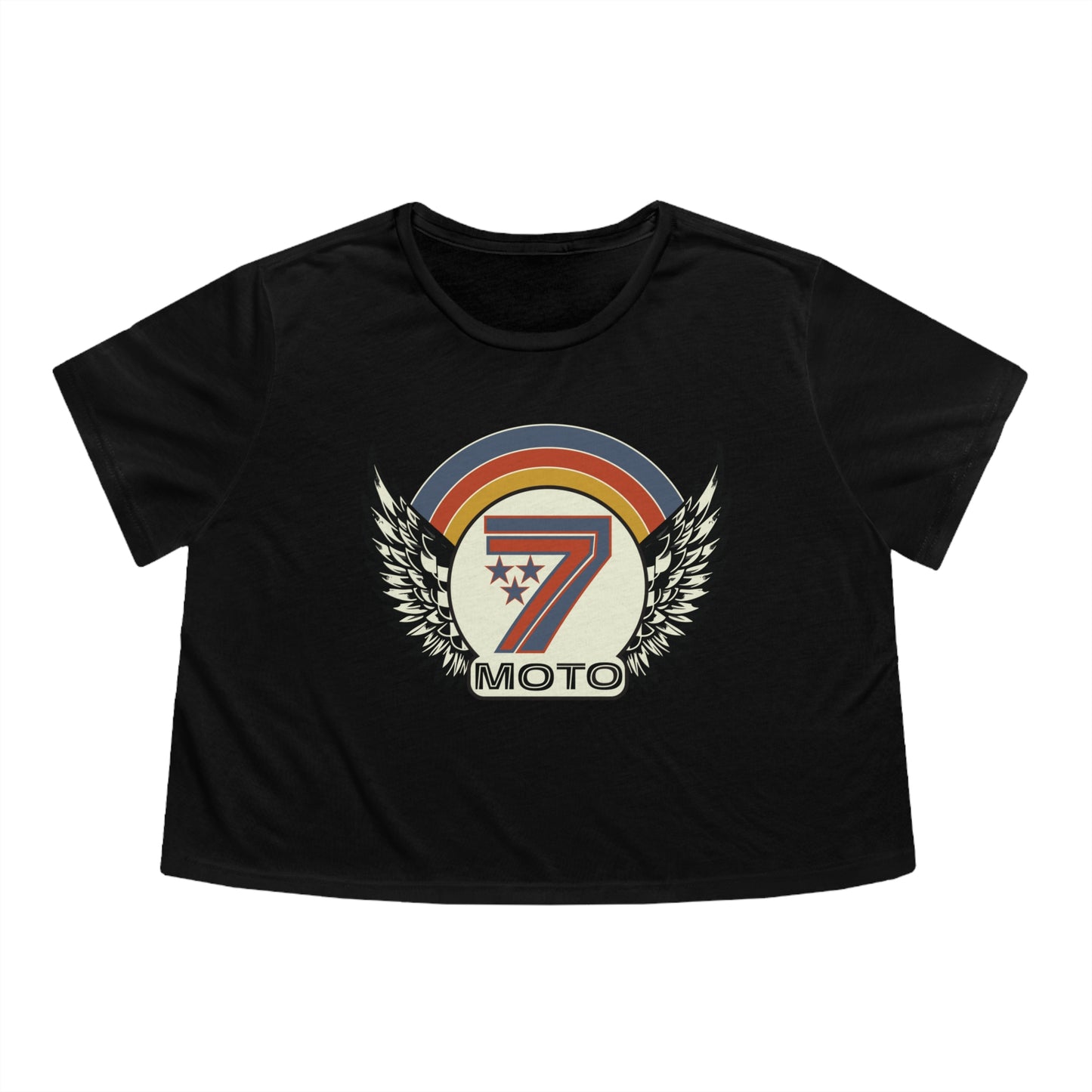 Rainbow 7 Women's Flowy Cropped Tee