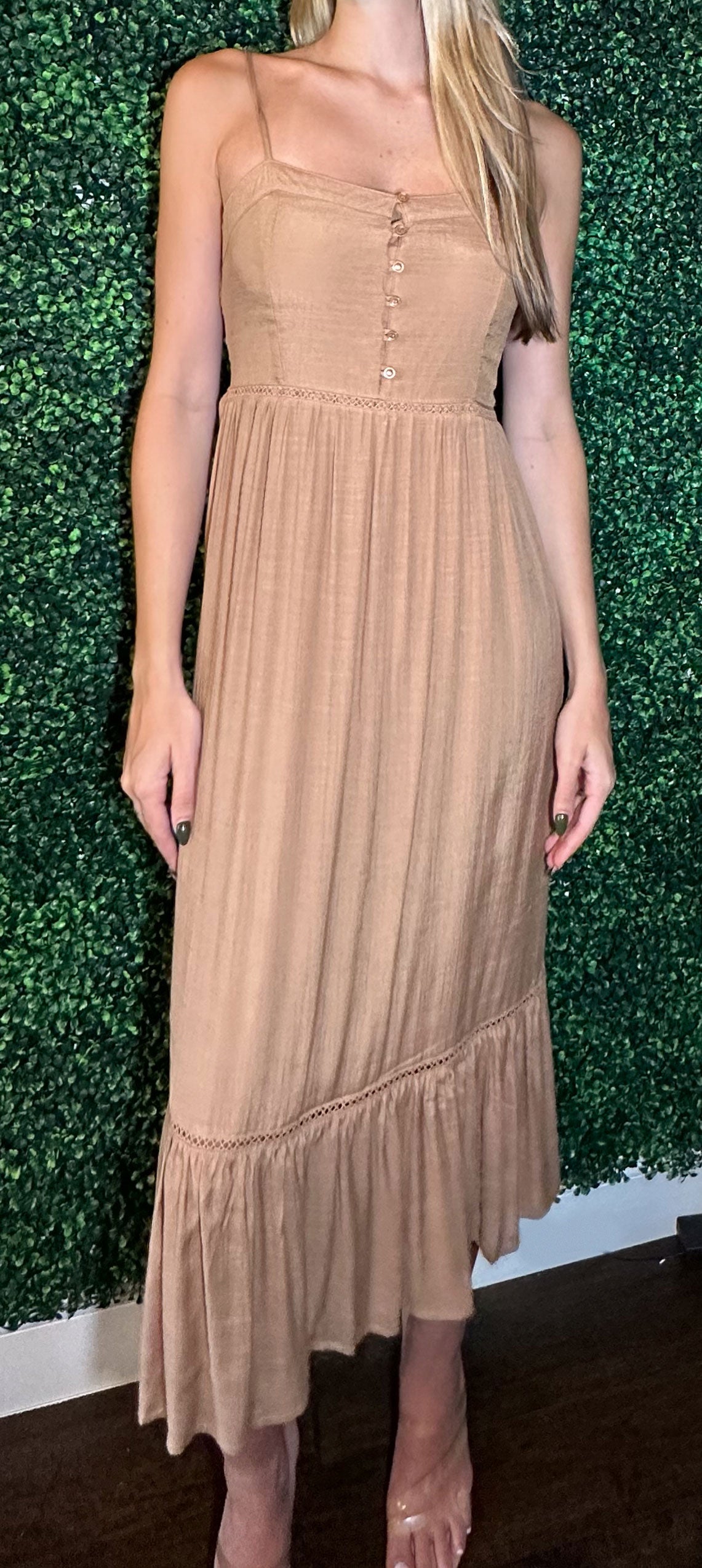 Peach Valley Mid-length Sundress Toffee