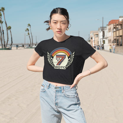 Rainbow 7 Women's Flowy Cropped Tee