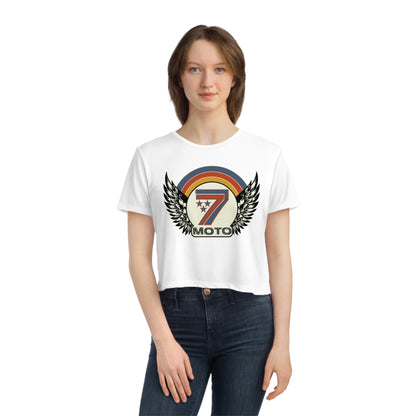 Rainbow 7 Women's Flowy Cropped Tee