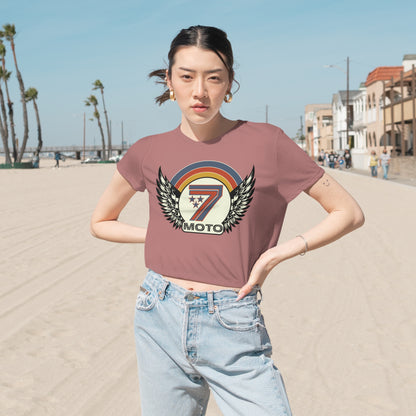 Rainbow 7 Women's Flowy Cropped Tee