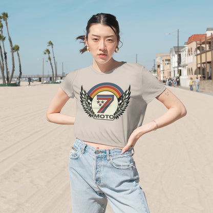 Rainbow 7 Women's Flowy Cropped Tee
