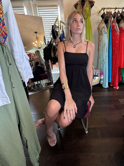 Peach Valley Sundress Black