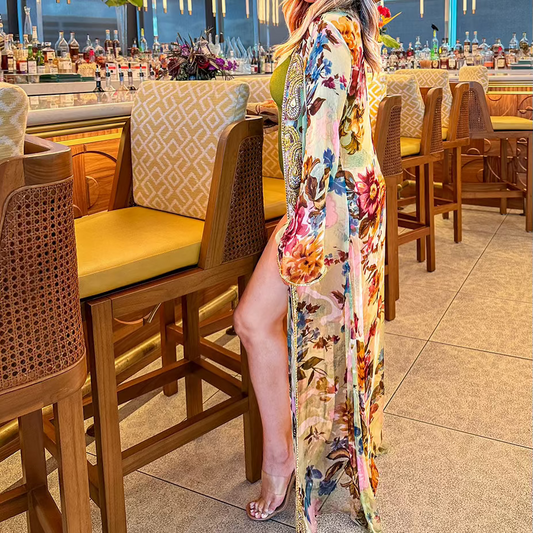 Garden Of Eden Long Sleeve Kimono Cape