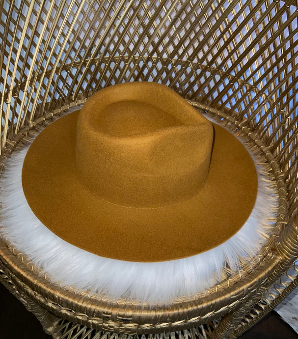 Tan Hat - Teardrop Crown Wool Hat