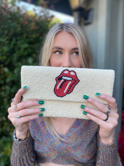 Tongue White Clutch